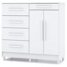Cômoda Sapateira Sirios 5 Gavetas 2 Portas Branco