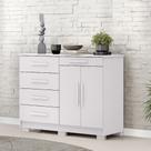 Cômoda Sapateira Sirius 5 Gavetas 2 Portas Branco - Vila Rica