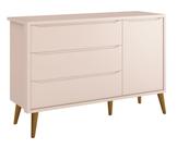 Cômoda Sapateira Théo New Rosa Fosco com Madeira - Reller