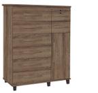 Comoda sapateira Trino com chave 08 gavetas cor Teca fosco