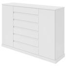 Comoda Sapateira Vedra 7 Gavetas 2 Portas Branco