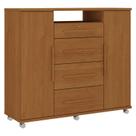 Cômoda Sapateira Versátil 2 Portas 4 Gavetas Cinamomo Fosco - Zanzini