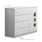 Cômoda Sapateita Lívia Infantil 4 Gavetas e 1 Porta 100% MDF para Quarto de Bebê - Phoenix Baby