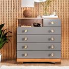 Cômoda Select 4 Gavetas com Nicho Superior 75cm MDF Moderna para Quarto Organizador com Gavetas Espaçosas Design Contemporâneo Compacta