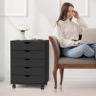 Cômoda Simple Deluxe de 5 gavetas para escritório preta