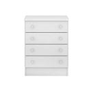 Cômoda Simples 04 Gavetas Doce Sonho Branco Qmovi