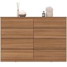 Cômoda Sinatra 8 Gavetas MDF-MDP com Puxador Cava Amêndoa Demóbile
