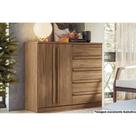 Cômoda Solteiro Málaga Gold 2 Portas e 5 Gavetas Jatoba - Santos Andirá Cômoda Solteiro Málaga Gold 2 Portas e 5 Gavetas Jatoba - Santos Andirá