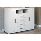 Cômoda Solteiro Master c/ 2 Portas 1 Nicho e 4 Gavetas Branco - Santos Andirá Cômoda Solteiro Master c/ 2 Portas 1 Nicho e 4 Gavetas Branco - Santos Andirá