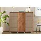 Cômoda Solteiro Pegasus c/ 2 Portas e 5 Gavetas Freijo/Sued - Caemmun