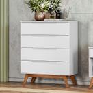 Cômoda Solteiro Retrô 4 Gavetas Alpi Branco