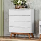 Cômoda Solteiro Retrô 4 Gavetas Alpi