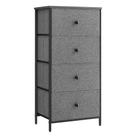 Cômoda SONGMICS com 4 Gavetas de Tecido Estrutura Metálica Cinza e Preto