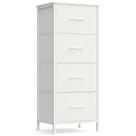 Cômoda SONGMICS com 4 Gavetas, Estrutura de Aço, Branco Nuvem