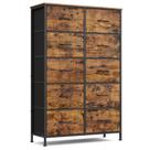 Cômoda SONGMICS ULGS125B02S com 10 gavetas, aço, MDF, marrom/preto