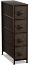 Cômoda Sorbus Narrow com 4 gavetas, estrutura de aço, marrom