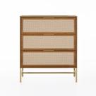 Cômoda Square 3 Gavetas 80 cm x 45 cm Louro Freijó - Telinha Rattan