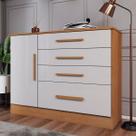 Cômoda Summit 1 Porta 4 Gavetas Cinamomo/Off White - Panorama Móveis Cômoda Summit 1 Porta 4 Gavetas Cinamomo/Off White - Panorama Móveis