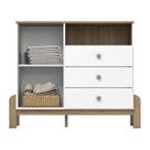 Cômoda Ternura 1Porta 3 Gavetas Branco/Jequitibá Henn Móveis