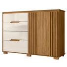 Comoda Texas 4 Gavetas 2 Portas 147 cm Freijo Off White Moval