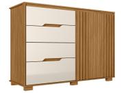 Cômoda Texas - 4 Gavetas 2 Portas Ripado 147cm MDP - Moval
