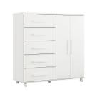 Comoda Toronto Quarto Com 5 Gavetas e 2 Portas