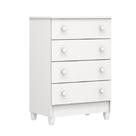 Cômoda Trocador Bebê Com 4 Gavetas Mel Branco Carolina Baby
