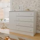 Cômoda Utopia 1 Porta 4 Gavetas Branco - Panorama Móveis