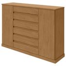 Cômoda Vedra 7 Gavetas 2 Portas Amêndoa Clean