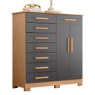 Cômoda Verona 8 Gavetas Freijó/Titanium - ABZ