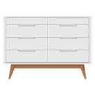 Cômoda Vicenza 8 Gavetas MDF Puxador Cava Branco Casa D Móveis