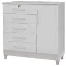 Cômoda Vitória 5 Gavetas 1 Porta Rud Rack Cor Branco