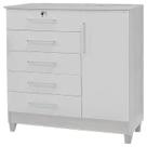 Cômoda Vitória 5 Gavetas 1 Porta Rud Rack Cor Branco