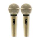 COMP 2 Unid. Microfone com Fio Profissional Champanhe Cabo de 3m SM-58 P4 - Leson 2AM002262