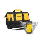 COMP Bolsa p/ Ferramentas de Lona + Jogo de Chaves Combinadas 12 Peças 6 mm a 32 mm Vonder