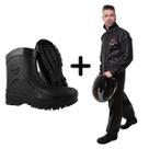 COMP Conjunto Capa de Chuva e Calça Tam P + Bota Tam 38 Pioneira Vonder