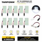 COMP kit 10 Lâmpadas LED Placa Torpedo F-3528-18SMD com 2 Conectores Tarponn - TP-5018