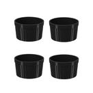 COMP Kit 4x Tigela Ramekin Coza Uno 150ml Cada Potinho Molho Preto - 10162/0008