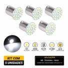 COMP Kit 5 Lâmpadas LED branca ré/traseira/freio 67 Ba15S-3014-22SMD 1 Polo 12v 6.000K Tarponn 5320