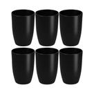 COMP Kit 6 Copos Plásticos de 275ml Preto Brinox