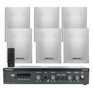 COMP Kit Amplificador Frahm SLIM 1600 G5 60W Bluetooth 5.0 + 4 Caixas PS 200 Branca Frahm