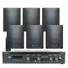 COMP Kit Amplificador Frahm SLIM 1600 G5 60W Bluetooth 5.0 + 6 Caixas PS 200 Preta Frahm