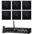 COMP Kit Amplificador THS 1900 60W Rms Receiver Taramps + 6 arandelas Leson Preta