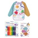 COMP Kit Artes Avental Infantil + Giz de Cera para Banho + Adaptador de Lápis