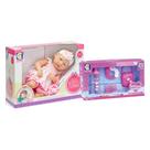 COMP Kit Baby Ninos: Boneca c/ Chupeta e Certidão de Nascimento + Acessórios de Alimentação