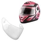COMP Kit Capacete Pro Tork Liberty Evolution G8 Evo Rosa/Preto Tamanho 58 + Viseira Cristal 2mm