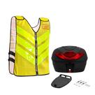 COMP Kit Colete Refletivo Pro Tork Amarelo Tamanho G + Baú Traseiro Smart Box 4 35 Litros