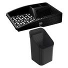 COMP Kit Escorredor de Louça + de Talheres Preto Pia Cozinha Multiuso COMP Kit Escorredor de Louça + de Talheres Preto Pia Cozinha Multiuso