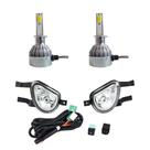 COMP Kit Farol de Milha Corsa/Pick Up 2000 a 2002 + Classic 2003 a 2010 com Lâmpadas LED H3 6000K