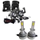 COMP Kit Farol de Milha HB20 24 Hatch/Sedan Moldura Preta Botão Touch + 2 Lâmpadas LED 6000K